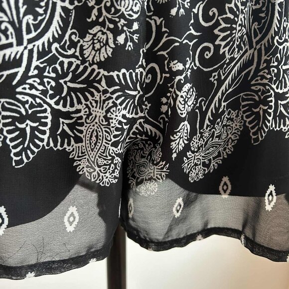 Twik Black Sheer Bandana Print Long Sleeve Romper – US S - Picture 8 of 9